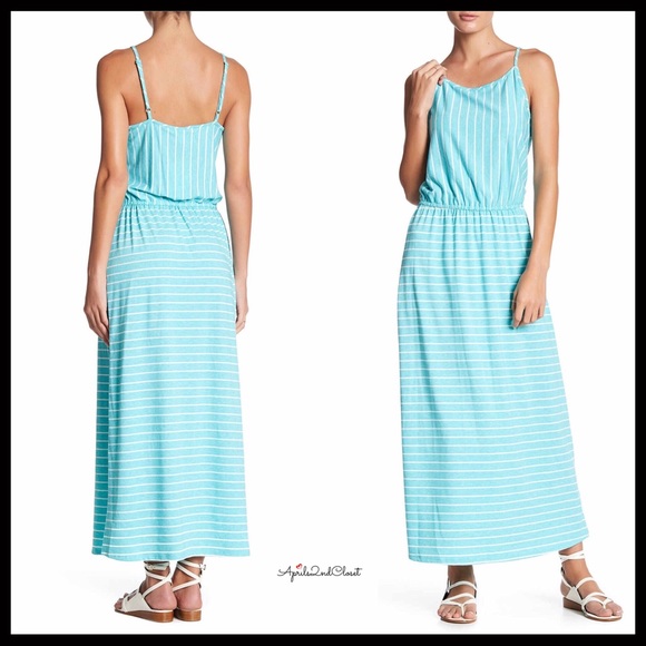14th Dresses & Skirts - STRIPE PRINT MAXI STRETCH KNIT DRESS